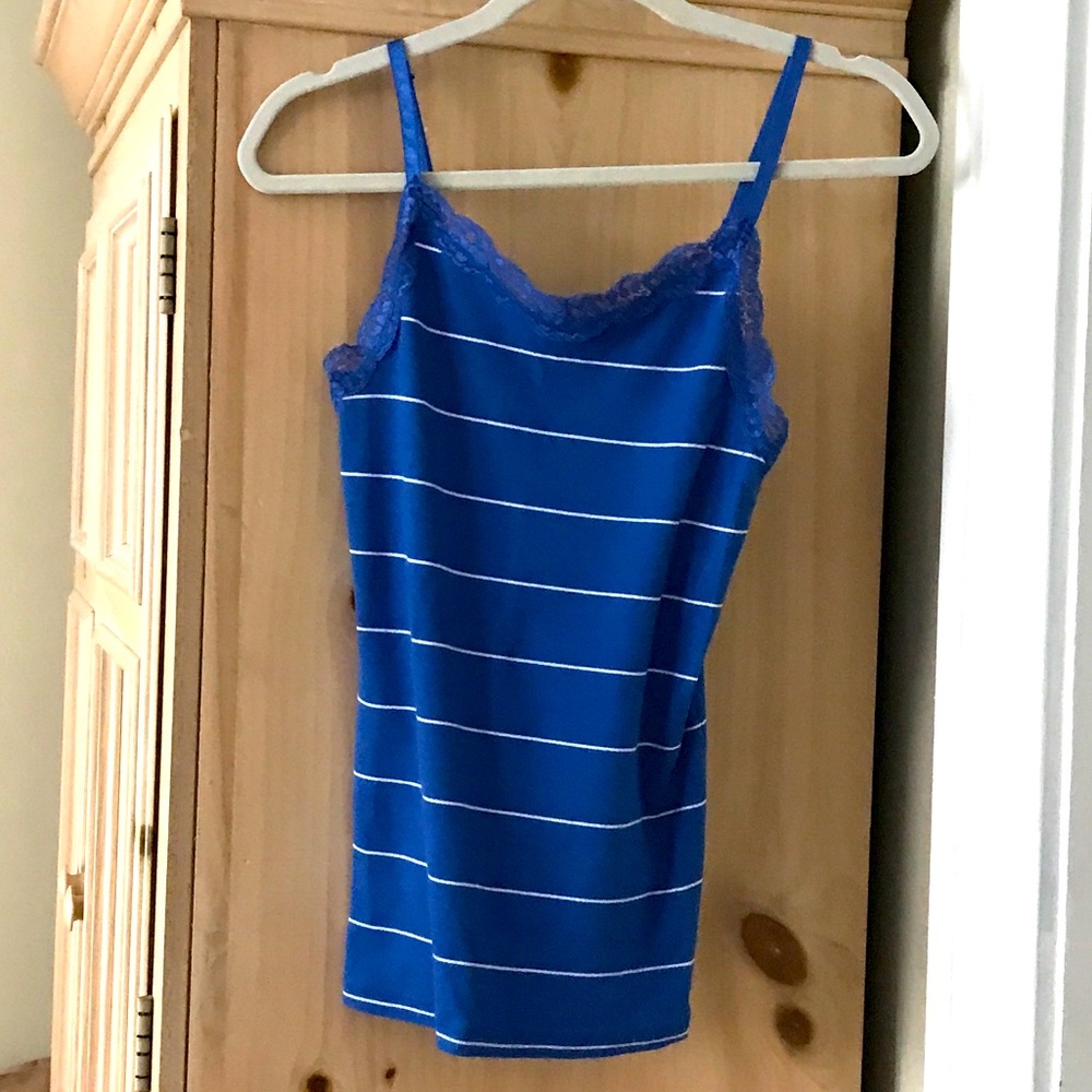 Cobalt Blue ribbed striped Tank top